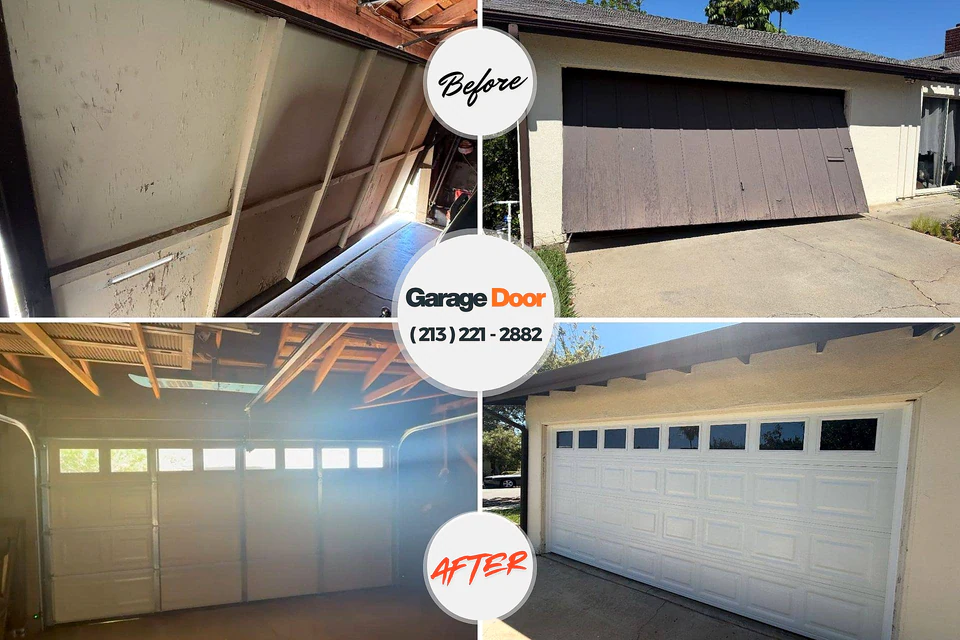 Before and after: garage door repair Watertown, MN